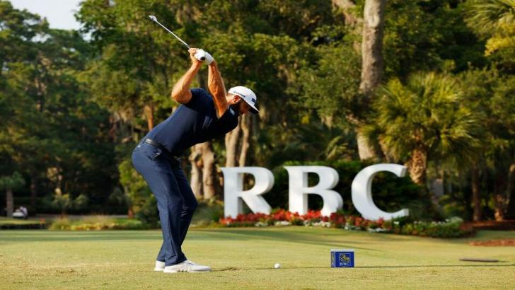 Dustin Johnson playing at the RBC Heritage